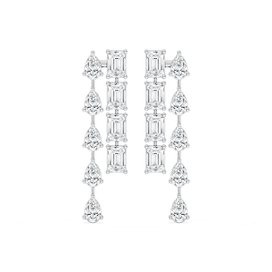 8 ³⁄₅ ctw Pear & Emerald Lab Grown Diamond Bouble Lane Dangle Earrings