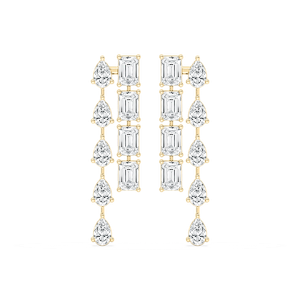 8 ³⁄₅ ctw Pear & Emerald Lab Grown Diamond Bouble Lane Dangle Earrings