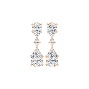 6 ¹⁄₅ ctw Pear & Round Lab Grown Diamond Drop Earrings
