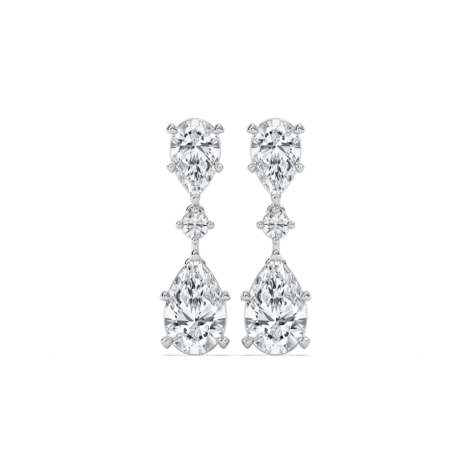 Double Pear Drop Earrings in 14K Rose Gold