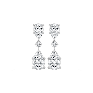 6 ¹⁄₅ ctw Pear & Round Lab Grown Diamond Drop Earrings