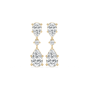 6 ¹⁄₅ ctw Pear & Round Lab Grown Diamond Drop Earrings