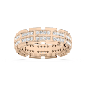 Timothy 1 ctw Round Lab Grown Diamond 7.30mm Double Row Channel Mens Wedding Band