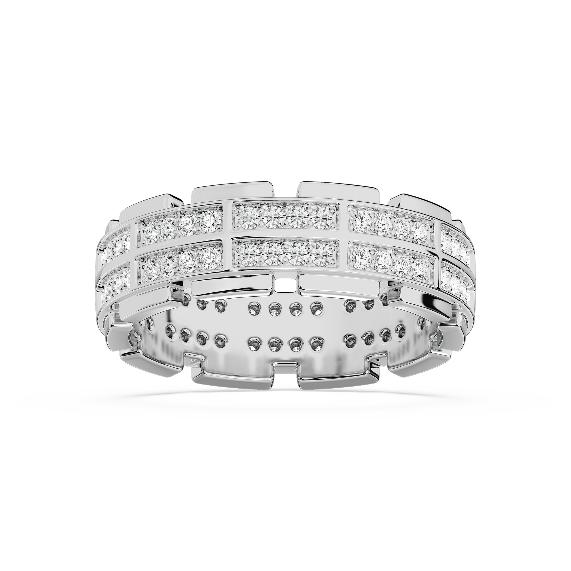 Timothy 1 ctw Round Lab Grown Diamond 7.30mm Double Row Channel Mens Wedding Band