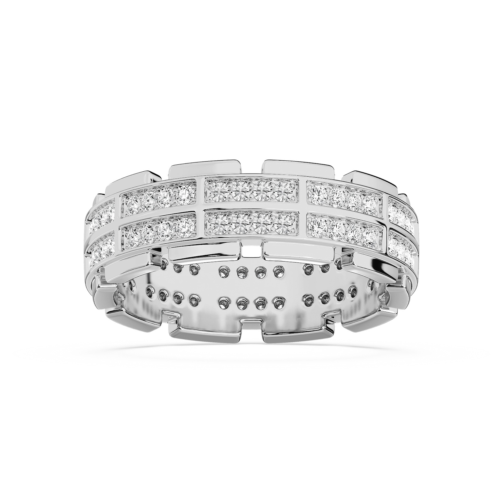 Timothy 1 ctw Round Lab Grown Diamond 7.30mm Double Row Channel Mens Wedding Band