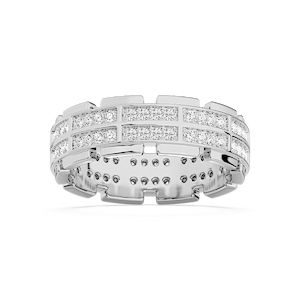 Timothy 1 ctw Round Lab Grown Diamond 7.30mm Double Row Channel Mens Wedding Band