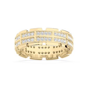 Timothy 1 ctw Round Lab Grown Diamond 7.30mm Double Row Channel Mens Wedding Band