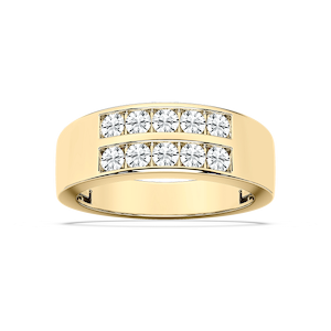 Sebastian 1 ctw Round Lab Grown Diamond 3.50mm Double Row Mens Wedding Band