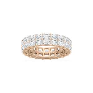 Sophie 5 ⅕ ctw Emerald Lab Grown Diamond East West Double Row Eternity Band
