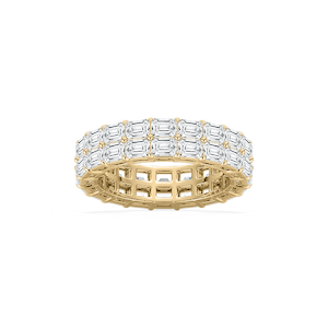 Sophie 5 ⅕ ctw Emerald Lab Grown Diamond East West Double Row Eternity Band