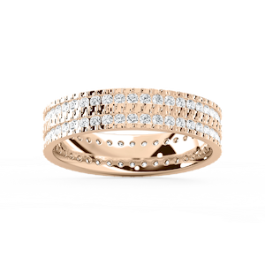 James 1 ctw Round Lab Grown Diamond 5.4mm Double Row Mens Wedding Band