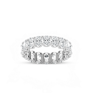 Armani Oval Lab Grown Diamond U Prong Eternity Band