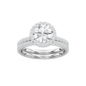Dream Lab Grown Diamond Halo Classic Prong Wedding Set
