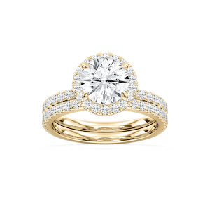Dream Lab Grown Diamond Halo Classic Prong Wedding Set