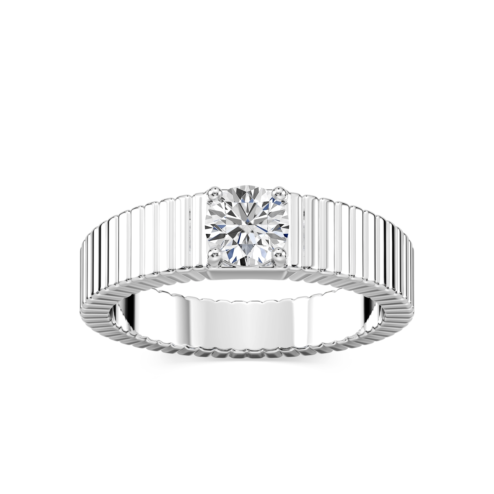 Noelle 1/2 ctw Round Lab Grown Diamond Fluted Solitaire Engagement Ring