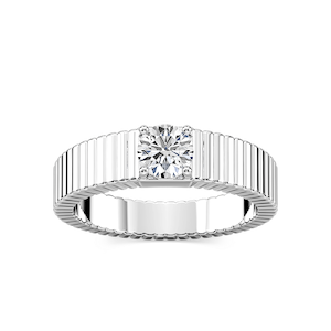 Noelle 1/2 ctw Round Lab Grown Diamond Fluted Solitaire Engagement Ring