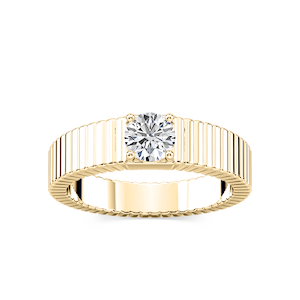 Noelle Fluted Engagement Ring with 0.50ctw Round Cut Lab-Grown Diamonds in 14K Yellow Gold