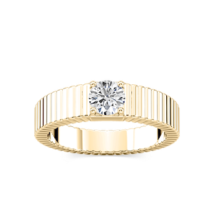 Noelle 1/2 ctw Round Lab Grown Diamond Fluted Solitaire Engagement Ring