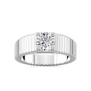 Noelle 1 ctw Round Lab Grown Diamond Fluted Solitaire Engagement Ring
