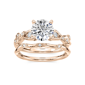 Eden Lab Grown Diamond Nature Inspired Leaf Motif Wedding Set