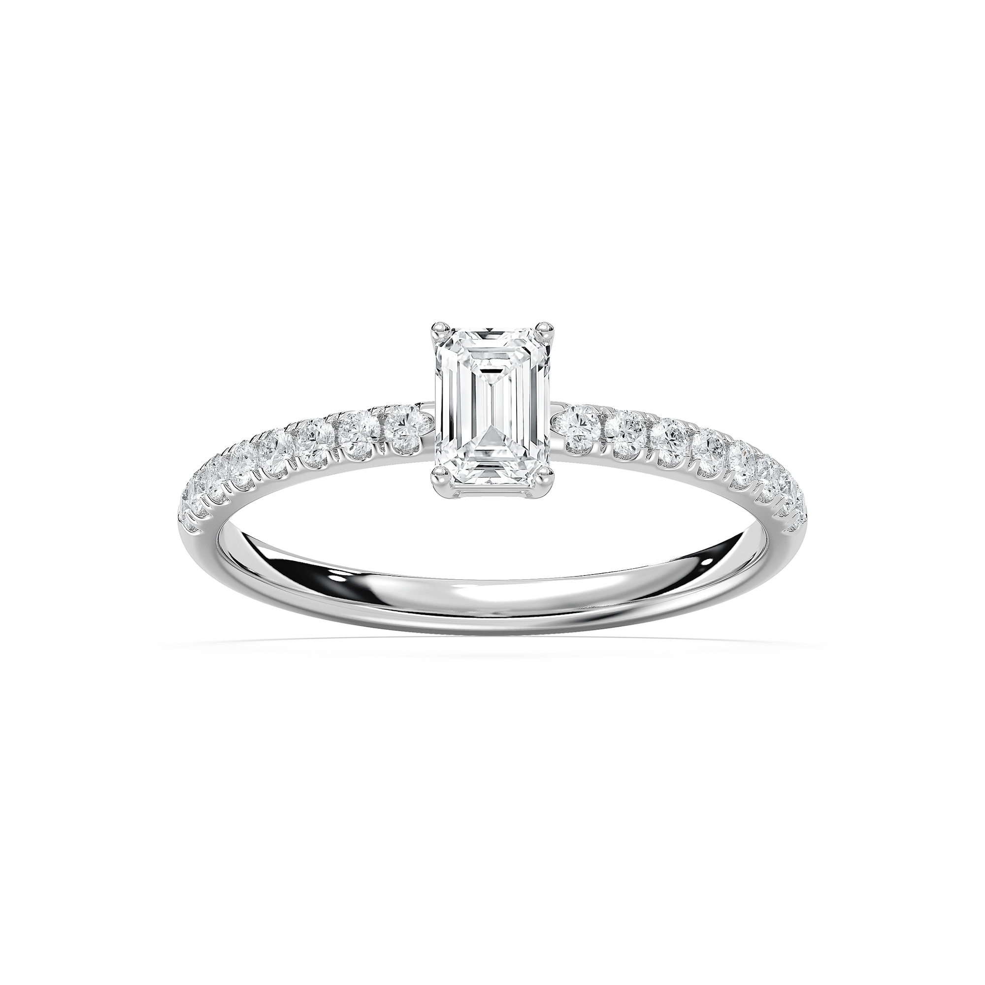 Eirlys Petite Emerald Engagement Ring in Rose Gold