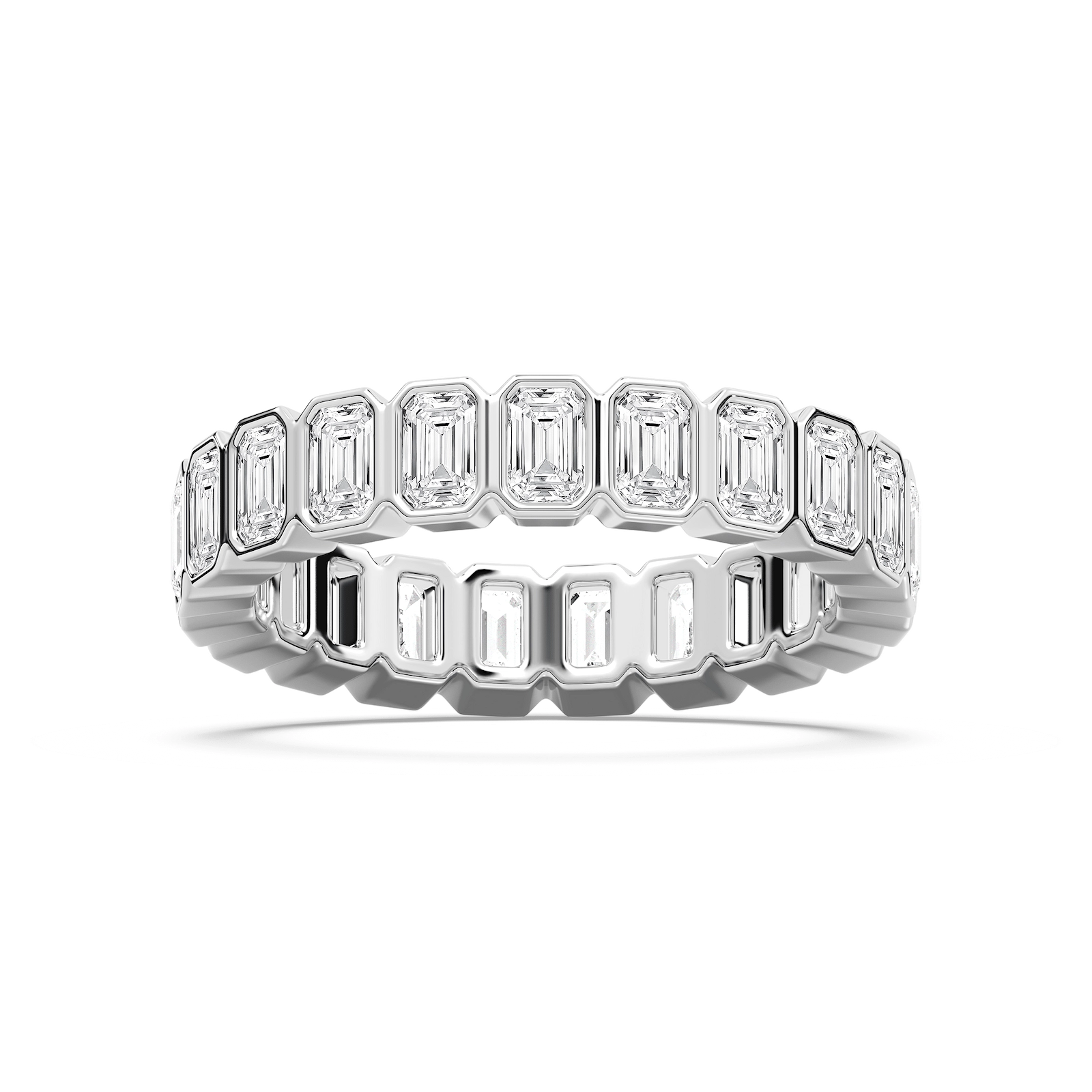 Kataleya 1 ½ ctw Emerald Lab Grown Diamond Bezel Set Eternity Band
