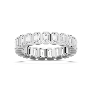 Kataleya 1 ½ ctw Emerald Lab Grown Diamond Bezel Set Eternity Band