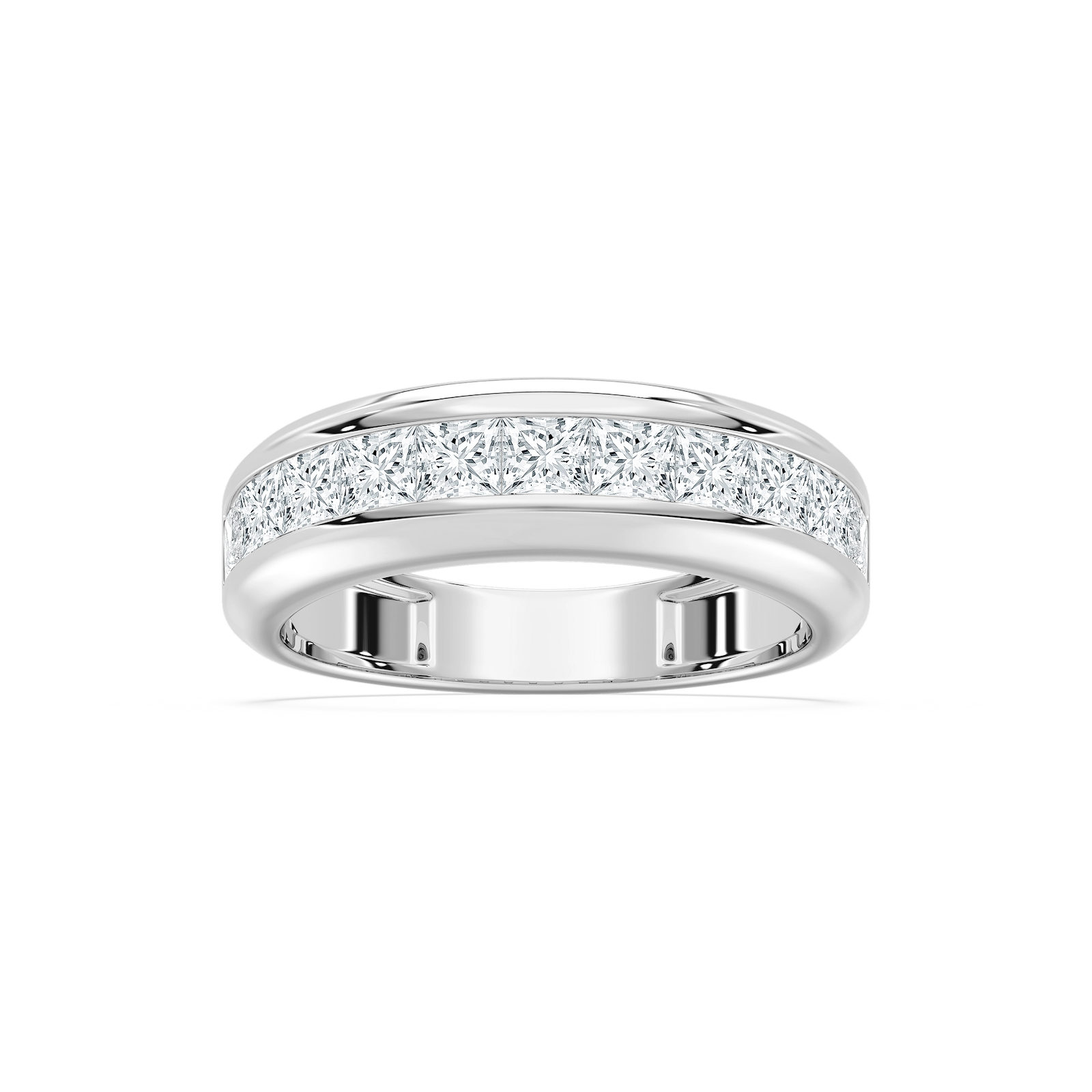 Eleven Stone Princess-Cut Band in Rose Gold