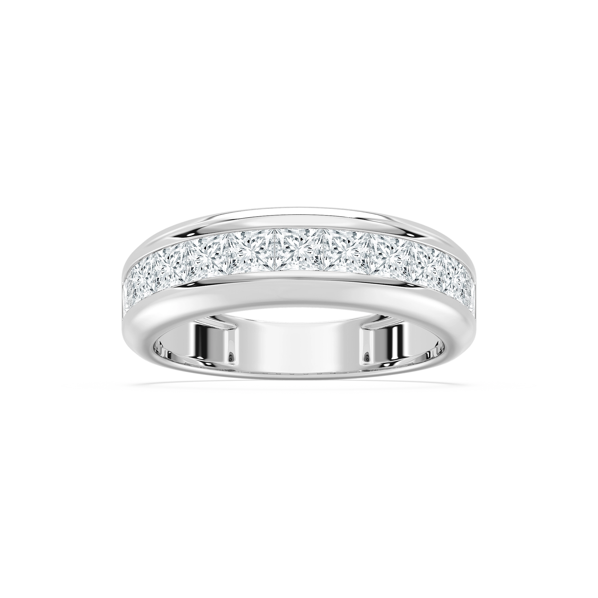 Eleven Stone Princess-Cut Band in Rose Gold