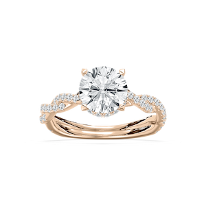 Elise Pave Twist Round Engagement Ring