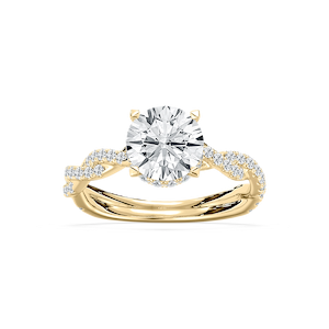 Elise Pave Twist Round Engagement Ring