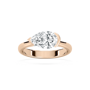 Ellie 2 ¹⁄₈ ctw Pear Lab Grown Diamond East West Side Stone Engagement Ring