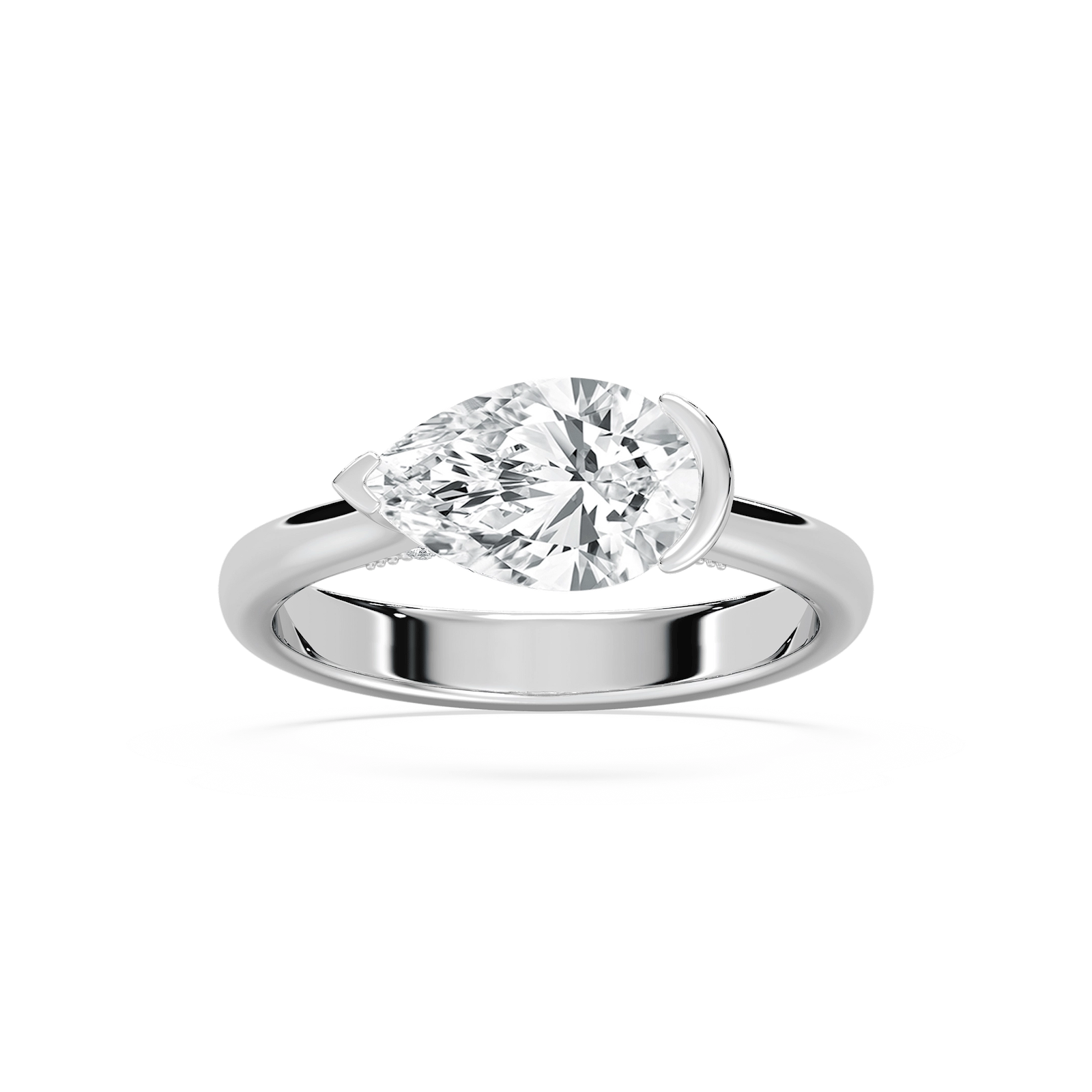 Ellie East West Engagement Ring in Rose Gold