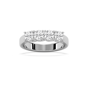 Ellise 1 ctw Round Lab Grown Diamond Four Stone Trellis Anniversary Band
