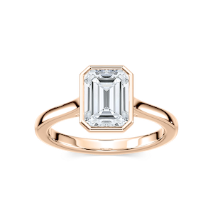 Elsa Emerald Lab Grown Diamond Bezel Set Floating Solitaire Engagement Ring