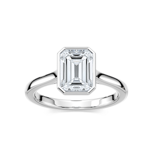 Elsa Emerald Lab Grown Diamond Bezel Set Floating Solitaire Engagement Ring