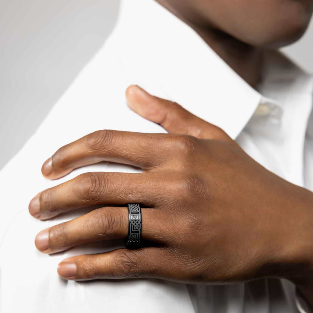 Elysium Kratos Polish Laser Wedding Band in Rose Gold
