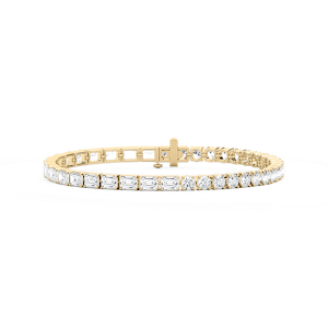 9 ¹⁄₃ ctw Emerald and Round Lab Grown Diamond Tennis Bracelet - 7 Inches