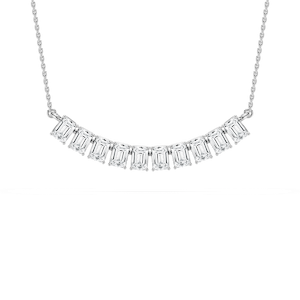 2 ½ ctw Emerald Lab Grown Diamond Suspended Station Necklace - 18 Inches