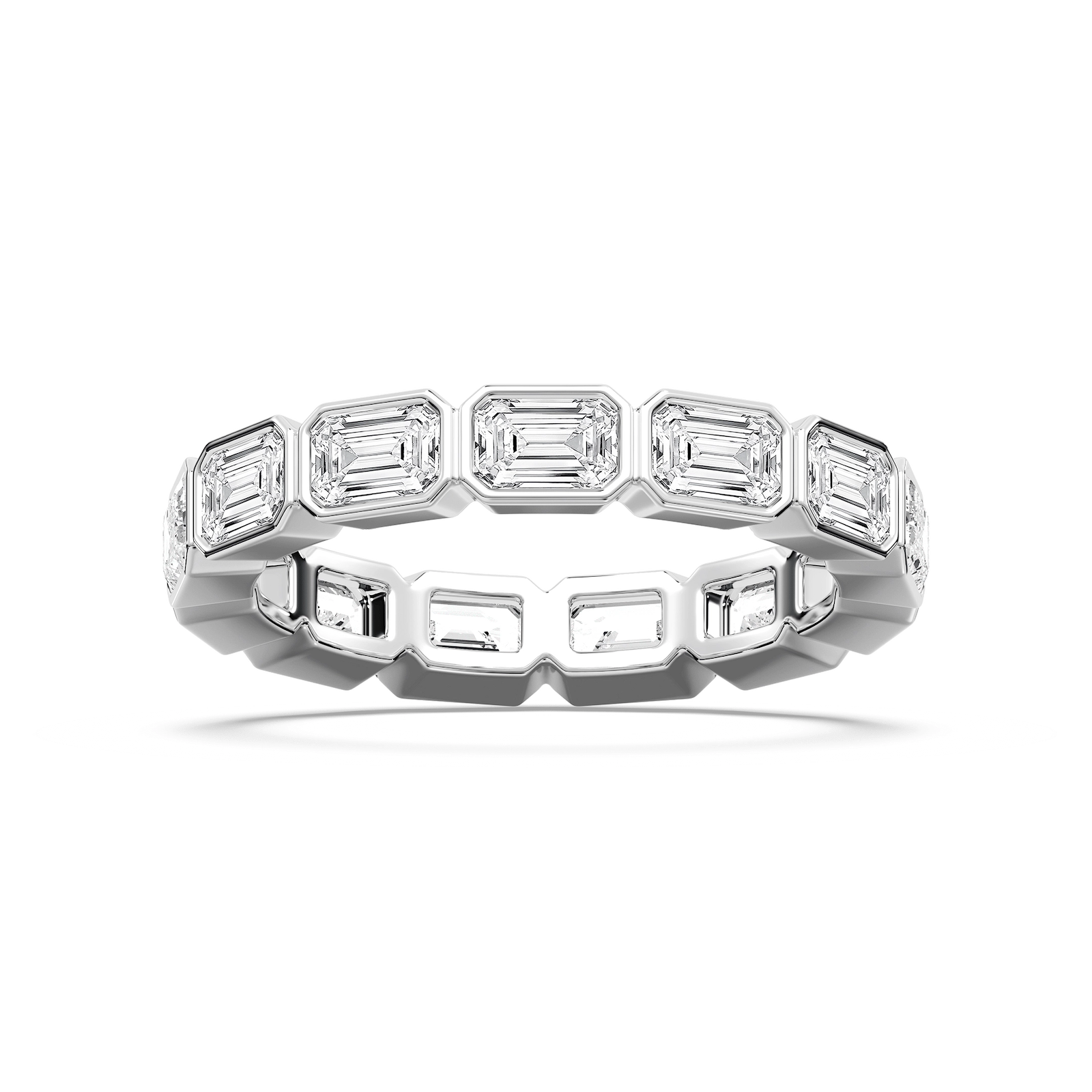 Xiomara 3 ⅜ ctw Emerald Lab Grown Diamond East West Bezel Eternity Band