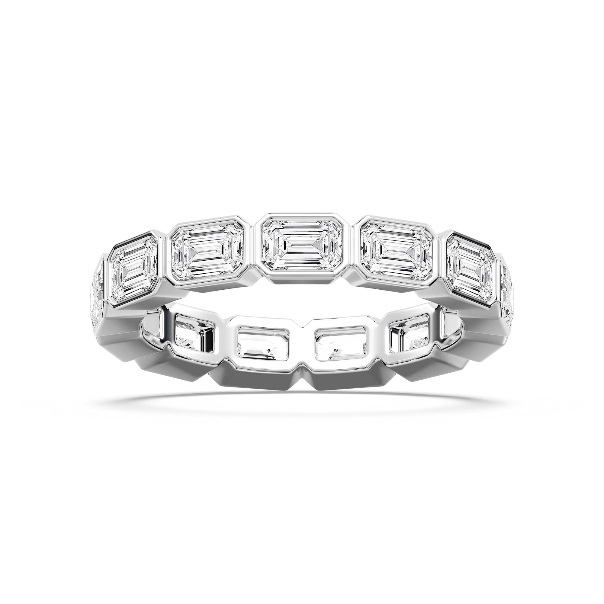 Xiomara 3 ⅜ ctw Emerald Lab Grown Diamond East West Bezel Eternity Band