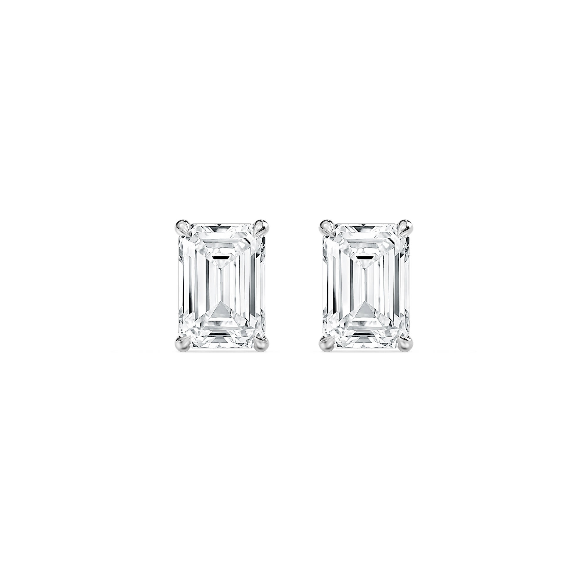 Emerald-Cut Solitaire Stud Earrings in Rose Gold