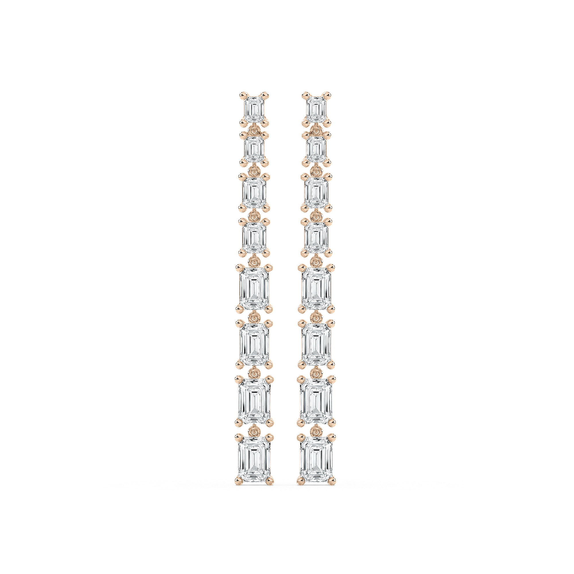 9 ²⁄₅ ctw Emerald Lab Grown Diamond Dangle Earrings - Signature Collection