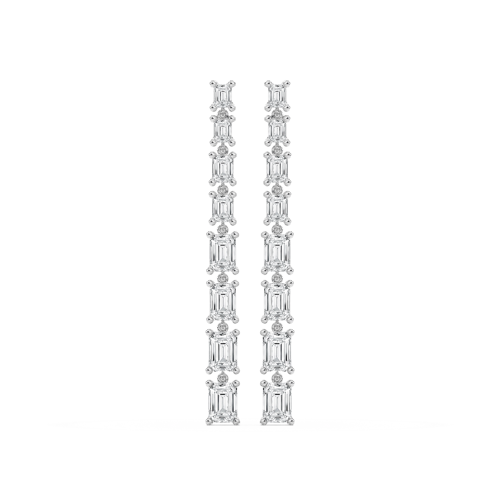 9 ²⁄₅ ctw Emerald Lab Grown Diamond Dangle Earrings - Signature Collection