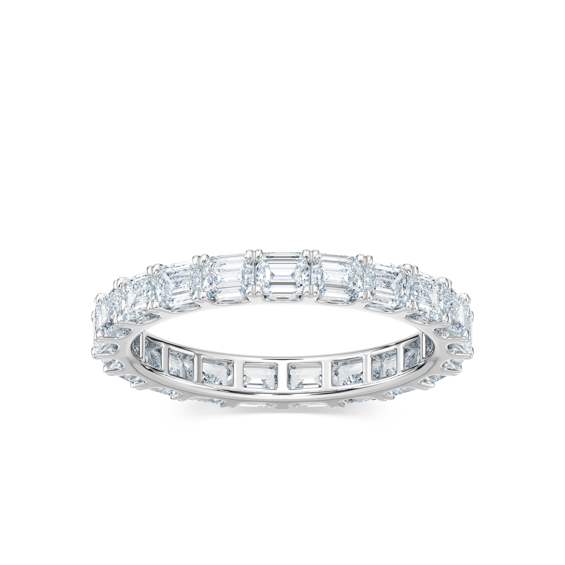 Eva Emerald Lab Grown Diamond East West Prong Eternity Band