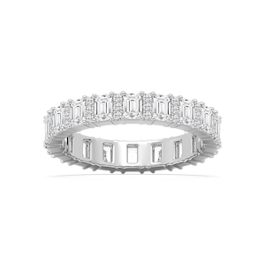 Anna 2 ½ ctw Emerald and Round Lab Grown Diamond Alternating Eternity Band
