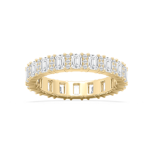 Anna 2 ½ ctw Emerald and Round Lab Grown Diamond Alternating Eternity Band