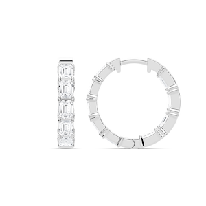 4 ¹⁄₂ ctw Emerald Lab Grown Diamond Inside Out Hoop Earrings