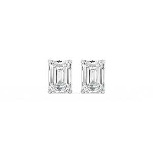 Emerald Lab Grown Diamond Classic Four Prong Stud Earrings