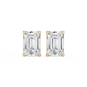 Emerald Lab Grown Diamond Classic Four Prong Stud Earrings
